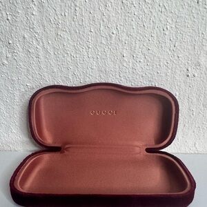 Gucci Red Velvet Eyewear Case - Burgundy